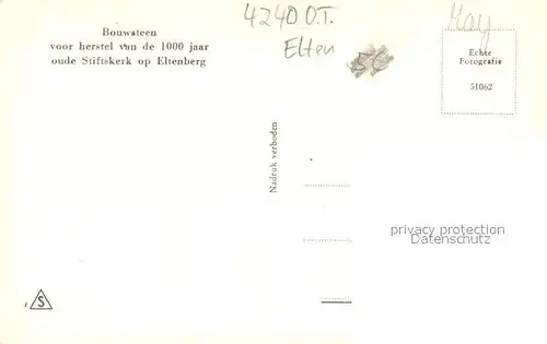 AK / Ansichtskarte Hoog_Elten_Emmerik Interieur der Abdijkerk voor de Verwoesting 