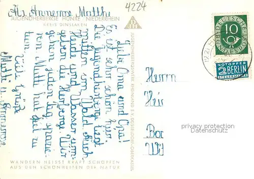 AK / Ansichtskarte Huenxe Jugendherberge Huenxe