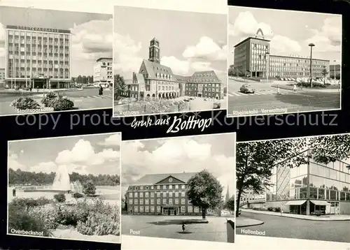 AK / Ansichtskarte Bottrop Sparkasse Rathaus Rheinstahl Verwaltungsgebaeude Overbeckshof Post Hallenbad Bottrop