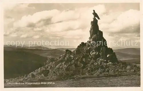 AK / Ansichtskarte Wasserkuppe_Rhoen Fliegerdenkmal Gedicht Wasserkuppe Rhoen