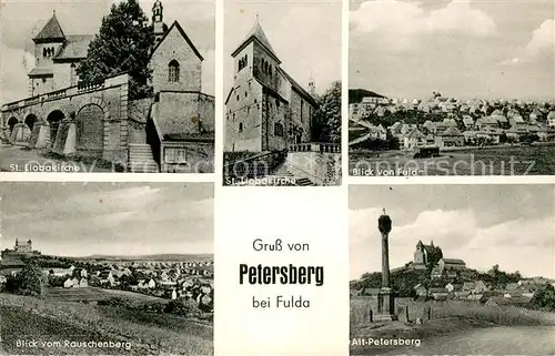 AK / Ansichtskarte Petersberg_Fulda St. Liobakirche Alt Petersberg Panorama Blick vom Rauschenberg Petersberg Fulda