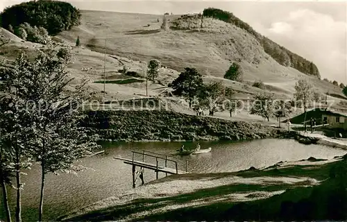 AK / Ansichtskarte Poppenhausen_Rhoen Gugaisee mit Eube Serie Schoenes Deutschland Die Rhoen Poppenhausen Rhoen