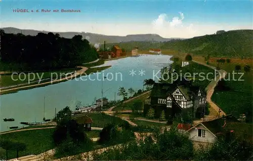 AK / Ansichtskarte Bredeney Krupp sches Bootshaus Villa Huegel Baldeneysee Bredeney