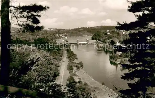 AK / Ansichtskarte Werden_Ruhr_Essen Partie an der Ruhr mit Stauwehr 