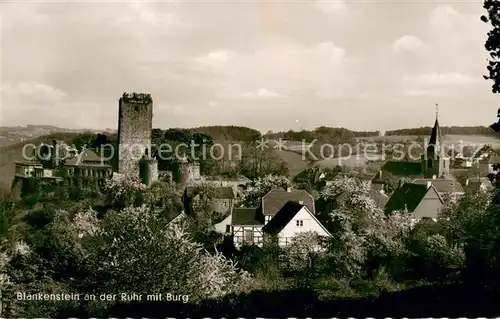 AK / Ansichtskarte Blankenstein_Ruhr Ortsansicht mit Burg und Kirche Blankenstein_Ruhr