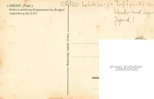 AK / Ansichtskarte Lobeda Untere Lobdeburg Innerer Burghof Jugendburg des DHV Lobeda