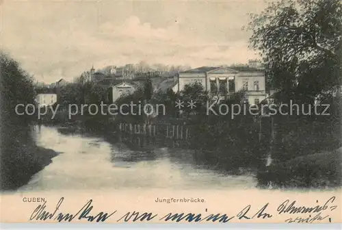 AK / Ansichtskarte Guben Partie an der Lausitzer Neisse Jungfernbruecke Guben