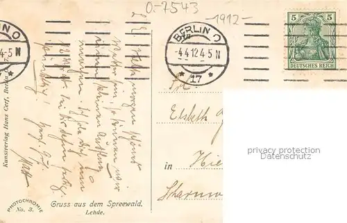 AK / Ansichtskarte Lehde Wasserstrasse im Spreewald Kahn Lehde