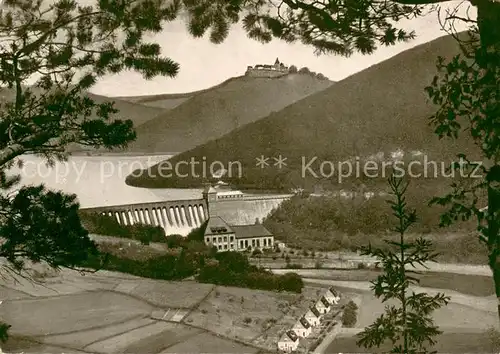 AK / Ansichtskarte Waldeck_Edersee Sperrmauer und Schloss Waldeck Waldeck Edersee