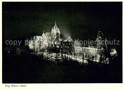 AK / Ansichtskarte Altena_Lenne Burg Altena bei Nacht Altena_Lenne