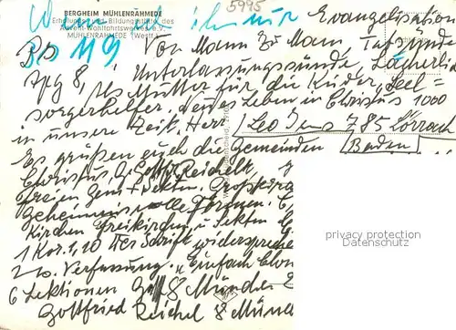 AK / Ansichtskarte Muehlenrahmede Bergheim des Advent Wohlfahrtswerkes Muehlenramede Panorama Muehlenrahmede