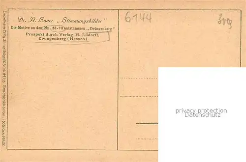 AK / Ansichtskarte Zwingenberg_Bergstrasse Stimmungsbild Zwingenberg_Bergstrasse