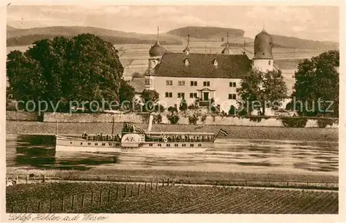 AK / Ansichtskarte Hehlen_Weser Schloss Hehlen Raddampfer Hehlen_Weser
