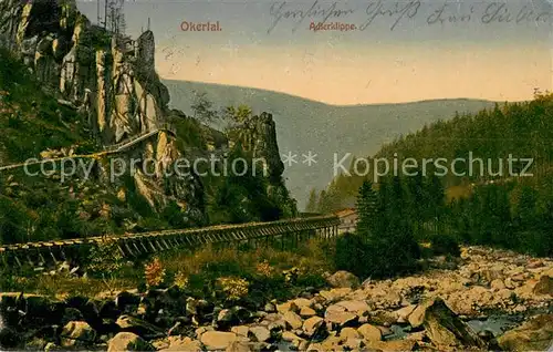 AK / Ansichtskarte Okertal Adlerklippe Hotel Romkerhalle Bahnlinie Okertal