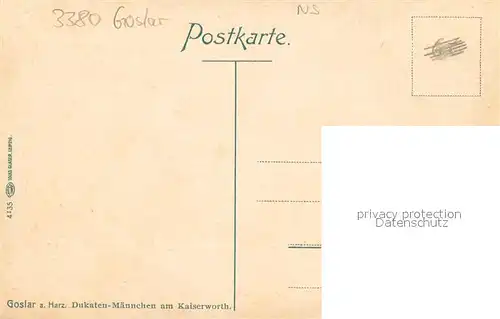 AK / Ansichtskarte Goslar Dukaten Maennchen am Kaiserworth Goslar