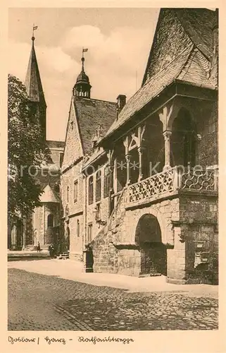 AK / Ansichtskarte Goslar Rathaustreppe Goslar