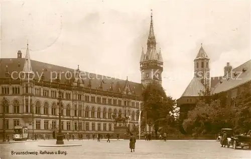 AK / Ansichtskarte Braunschweig Rathaus und Burg Braunschweig
