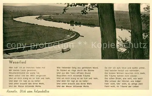 AK / Ansichtskarte Hameln_Weser Blick vom Berghotel Felsenkeller Hameln Weser