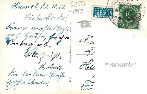 AK / Ansichtskarte Hameln_Weser Neue Weserbruecke mit Blick auf den Kluet Hameln Weser