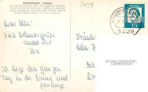 AK / Ansichtskarte Rhumspringe Rhumequelle Rhumspringe