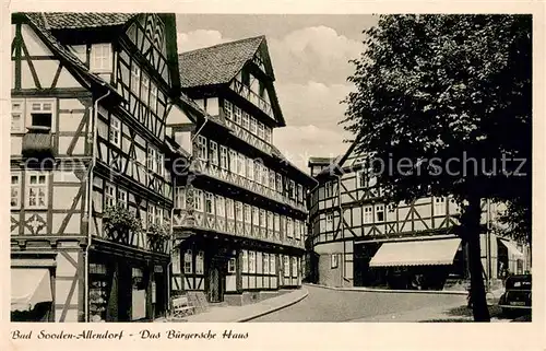 AK / Ansichtskarte Bad_Sooden Allendorf Das Buergersche Haus Bad_Sooden Allendorf