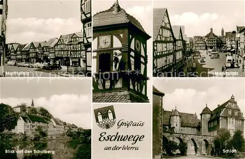 AK / Ansichtskarte Eschwege Marktplatz Blick auf den Schulberg Schloss Eschwege