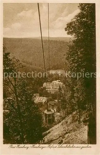 AK / Ansichtskarte Bad_Harzburg Blick von der Schwebebahn auf Hamburger Hof Bad_Harzburg