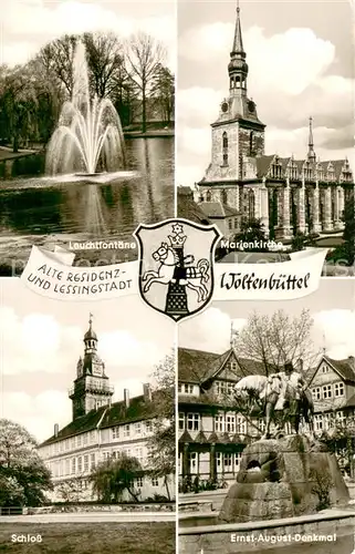 AK / Ansichtskarte Wolfenbuettel Leuchtfontaene Marienkirche Schloss Ernst August Denkmal Wolfenbuettel