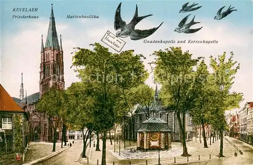 AK / Ansichtskarte Kevelaer Priesterhaus Marienbasilika Gnadenkapelle und Kerzenkapelle Kevelaer