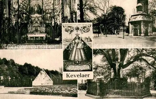 AK / Ansichtskarte Kevelaer Marien Basilika Hauptaltar Gnadenkapelle Marienpark Kreuzbaum Gnadenbild Kevelaer