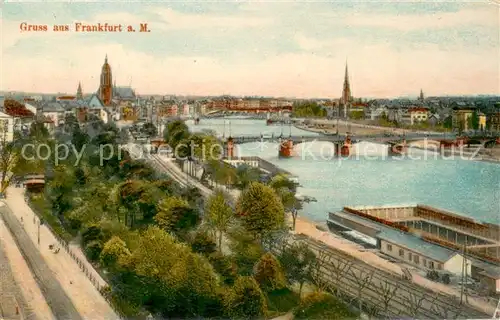 AK / Ansichtskarte Frankfurt_Main Panorama Badeanstalten Frankfurt Main