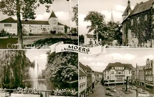 AK / Ansichtskarte Moers_Moers Rathaus Schloss Im Schlosspark Altmarkt 