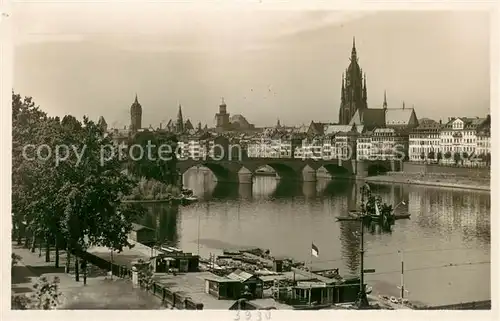 AK / Ansichtskarte Frankfurt_Main Panorama mit Alter Bruecke Frankfurt Main