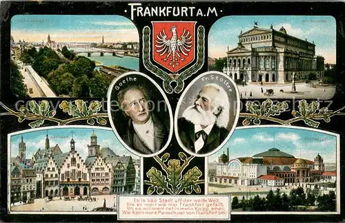 AK / Ansichtskarte Frankfurt_Main Panorama Opernhaus Rathaus Festhalle Frankfurt Main