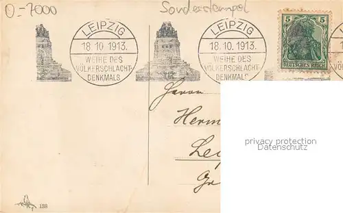 AK / Ansichtskarte Leipzig Russische Gedaechtniskirche Stempel Weihe des Voelkerschachtdenkmals Leipzig