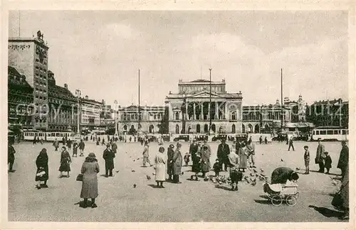 AK / Ansichtskarte Leipzig Augustusplatz mit neuem Theater Leipzig