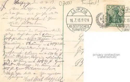 AK / Ansichtskarte Leipzig Voelkerschlachtdenkmal Stempel XII. Deutsches Turnfest Leipzig