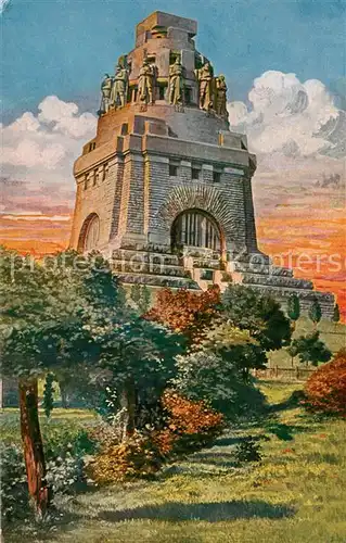 AK / Ansichtskarte Leipzig Voelkerschlachtdenkmal Kuenstlerkarte Leipzig