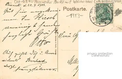 AK / Ansichtskarte Poessneck Marktplatz mit Rathaus Poessneck