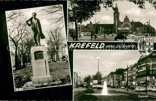 AK / Ansichtskarte Krefeld Weber Denkmal Hauptbahnhof Ostwall Krefeld