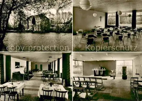 AK / Ansichtskarte Rindern Wasserburg Kath Landvolkshochschule Gastraeume Saal Kapelle Rindern