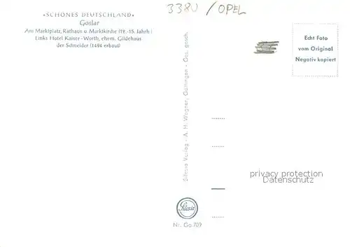 AK / Ansichtskarte Goslar Hotel Kaiserworth Rathaus Marktkirche Goslar