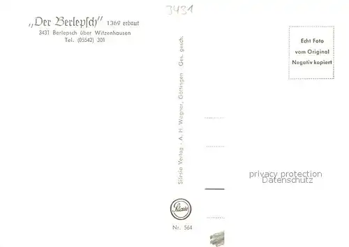 AK / Ansichtskarte Berlepsch Ellerode Der Berlepsch Berlepsch Ellerode