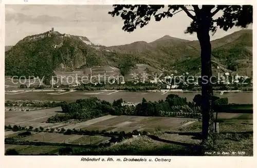 AK / Ansichtskarte Rhoendorf Drachenfels und Oelberg Siebengebirge Berggasthaus Rhoendorf
