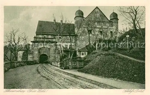 AK / Ansichtskarte Schwarzburg_Thueringer_Wald Schloss Portal Kupfertiefdruck Schwarzburg_Thueringer