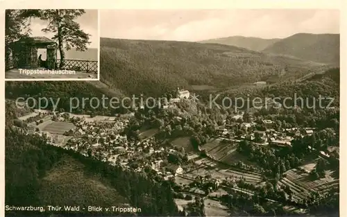 AK / Ansichtskarte Schwarzburg_Thueringer_Wald Panorama Blick vom Trippstein Trippsteinhaeuschen Schwarzburg_Thueringer