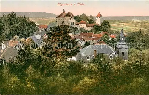 AK / Ansichtskarte Elgersburg Ortsansicht mit Dorfkirche und Schloss Elgersburg