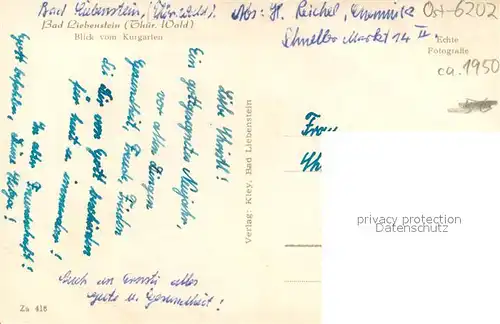 AK / Ansichtskarte Bad_Liebenstein Blick vom Kurgarten Bad_Liebenstein
