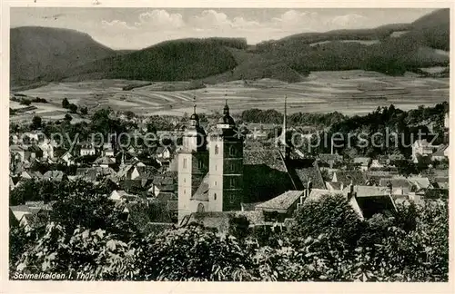 AK / Ansichtskarte Schmalkalden Stadtbild mit Kirche Schmalkalden