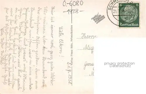 AK / Ansichtskarte Schmalkalden Stadtbild mit Kirche Schmalkalden